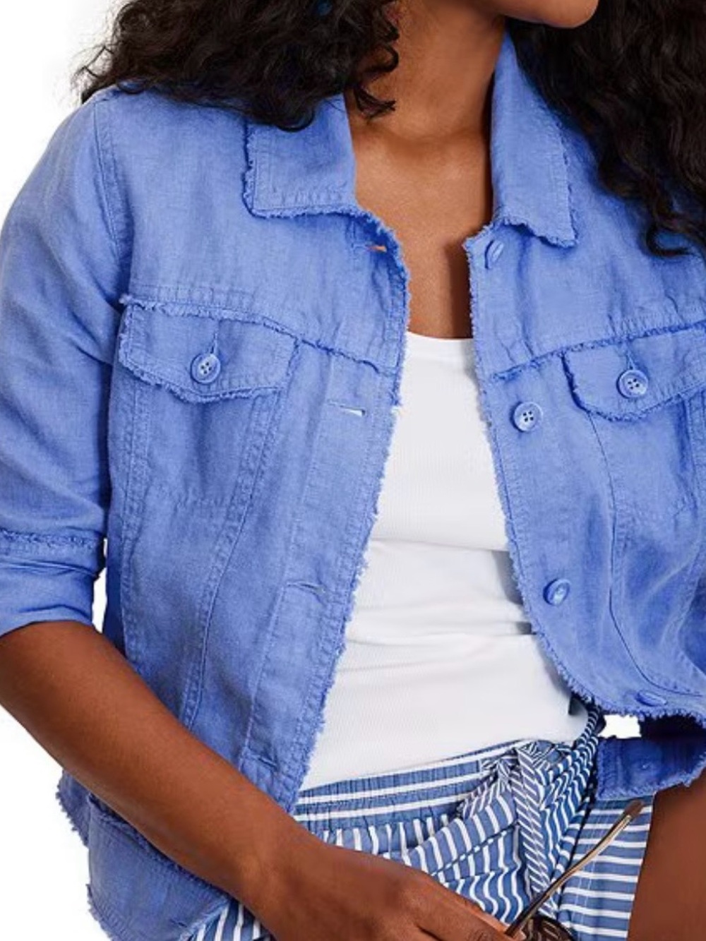 Tommy Bahama Two Palms Linen Jacket Size L - Blue Cove color - NWT
